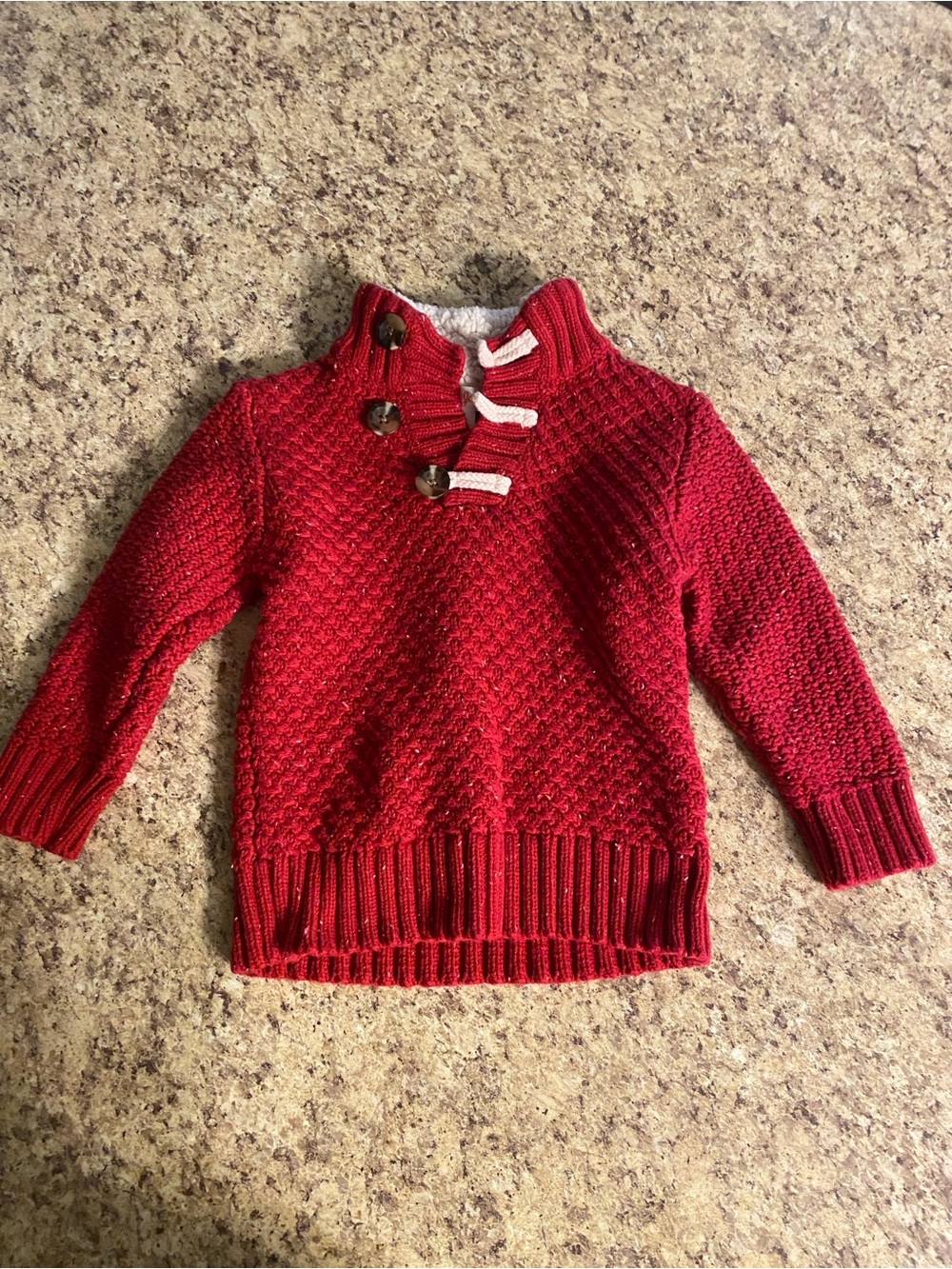 Cat & Jack Red Toggle Knit Turtleneck Sweater